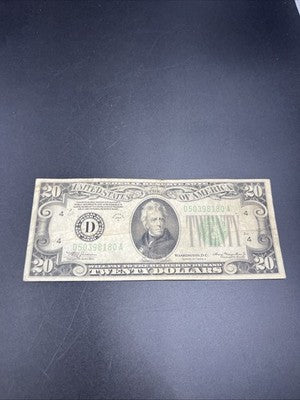 1934 A $20 FRN Federal Reserve Note Cleveland District VG Very Good Circ
