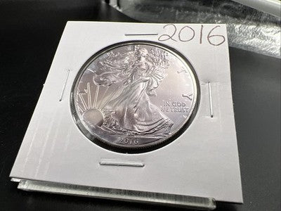 2016 1 Oz ASE American Silver Eagle Coin Gem BU UNC Neat Toning Toner