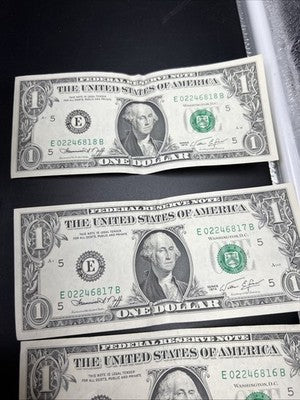 8 Consecutive 1974 $1 FRN Federal Reserve Notes CH VF Very Fine Circ #15