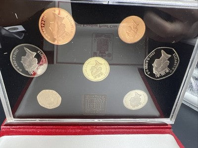1987 UK United Kingdom Proof Set Red Leather Box COA #a
