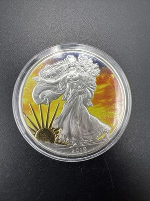 2019 1 Oz American Silver Eagle Coin Colorized Enhanced Gem UNC SK#a