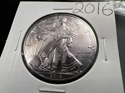2016 1 Oz ASE American Silver Eagle Coin Gem BU UNC Neat Toning Toner