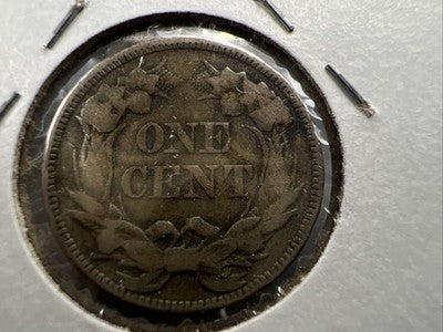 1858 1c SL Flying Eagle Cent Coin Low Leaves FS-901 Variety VF Very Fine Circ