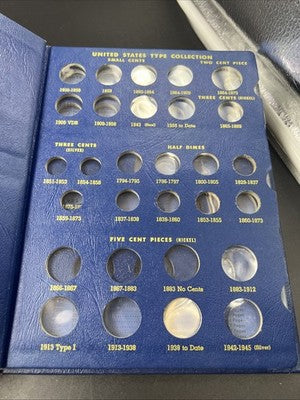 Empty United States Type Set Small Coins Whitman Album Used No Coins Empty