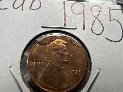 1985 P 1c Lincoln Memorial 1c Penny Coin Major Die Cud Error CH BU UNC RB sku#3
