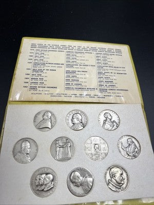 Great Events of the Catholic Church 10 Coin High Relief Pewter Medal Set