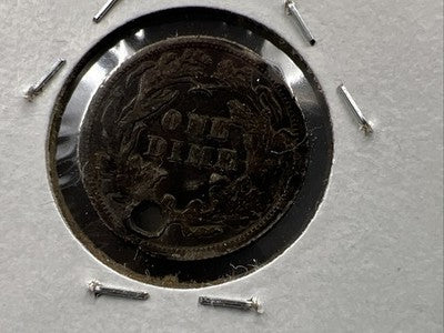 10c Seated Liberty Dime VF Details Graffiti "Minnie" Engraved