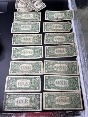 Lot of 19 Very Circulated 1957 1935 $1 US Silver Certificate Blue Seal Bills #62