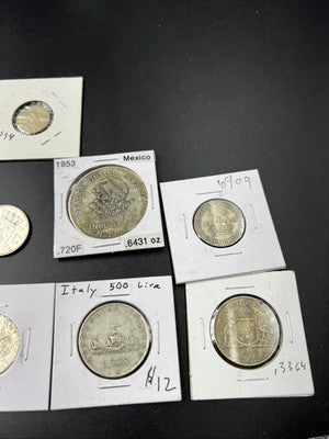 2.02 Oz ASW Weight Silver World Coin Lot SK#a - 9 coins