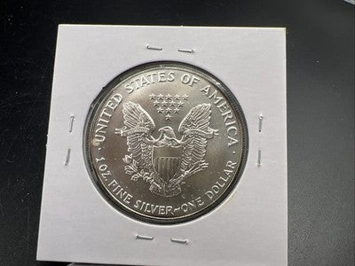 1992 1 Oz ASE American Silver Eagle Coin Gem BU Neat Toning Toner Obverse #a
