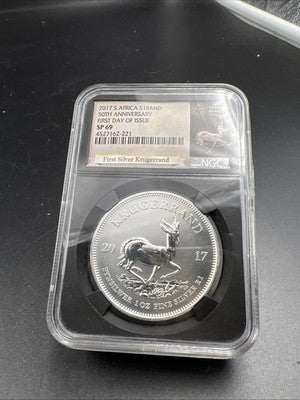 2017 South Africa 50th Anniversary Privy Krugerrand SP69 NGC Certified