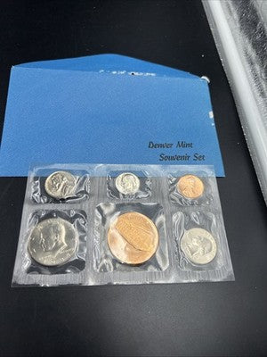 1987 D Uncirculated U.S. Mint Denver Souvenir Set with used envelope #a
