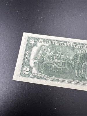 1976 $2 Two Dollar Bicentennial Bill Brookyln NY Postmarked (no Stamp) UNC #939