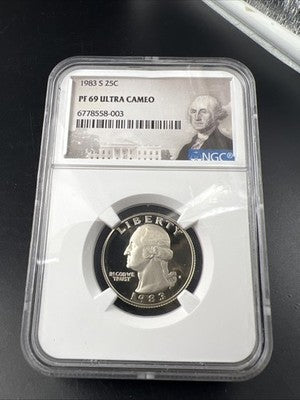 1983 S 25c Washington Proof Copper Nickel Clad Quarter Coin NGC PF69 UCAM #003