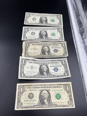 $1 One Dollar Bill Collectors Lot 1935 1957 1963 1969 1988 Circulated Conditions