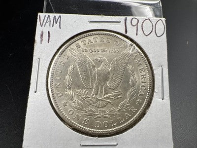1900 P $1 Morgan Silver Dollar Coin VAM 11 Double Die Reverse DDR AU Details