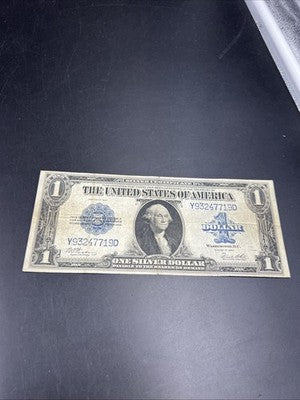 1923 One Dollar Silver Certificate Horse Blanket Fine Circ FR. 238 Woods White Y