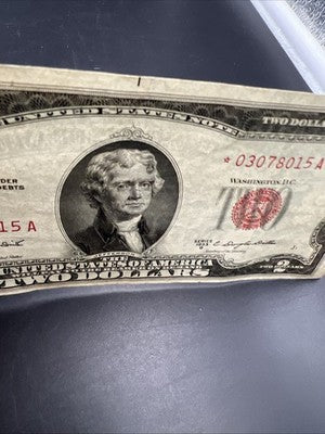 1953 * $2 Star USN United States Notes VF Very Fine Circ #015