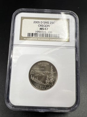 2005 D 25c Oregon State Statehood Quarter Coin NGC MS67 SMS #109