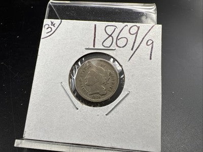 1869 69/9 3c Nickel Coin FS-302 RPD Variety Coin Choice Fine Circulated