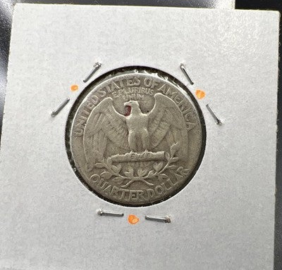 1956 P 25c Washington Silver Quarter Coin Die Chip In Date Variety Circulated #A