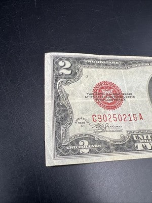 1928 D $2 USN United States Note Red Seal Choice VG Circ #216