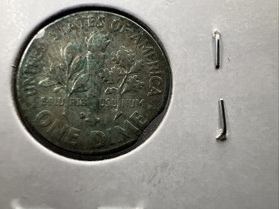 1962 D 10c Roosevelt Silver Dime Coin Clipped Planchet Major Error XF Detail