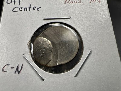 40% Off Center Roosevelt Copper Nickel Dime Coin Major Error BU UNC