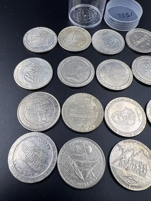 Lot of 20 $1 Casino Dollar Gaming Tokens Metal Circulated Conditions SKU#7551