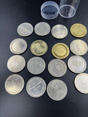 Lot of 20 $1 Casino Dollar Gaming Tokens Metal Circulated Conditions SKU#7528