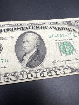 1950 D $10 FRN Federal Reserve Note Green Seal Very Circ #427