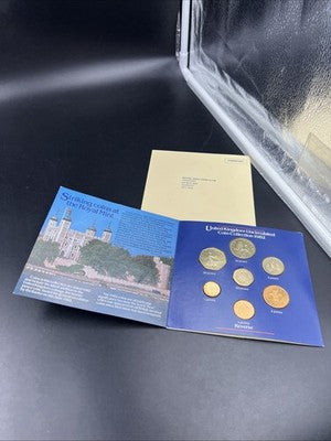 1982 United Kingdom Uncirculated Mint 7 coin Set Used Packaging