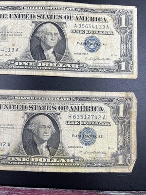 Lot of 8 VERY CIRC 1957 1935 $1 Dollar Silver Certificate Blue Seal Notes #42