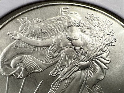 2000 1 Oz ASE American Silver Eagle Coin Incomplete Die Finishing Error UNC