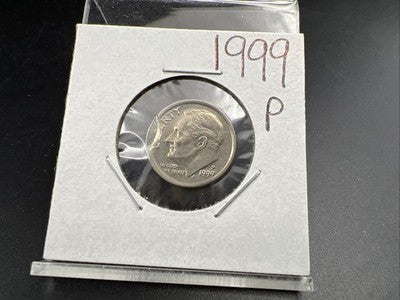1999 P 10c Roosevelt Dime Coin Incuse Error AU