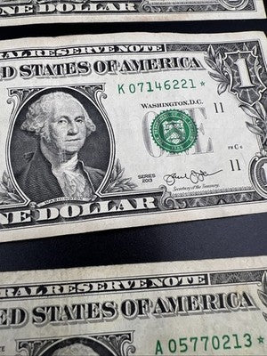 7 Note Lot Star * FRN $1 Dollar Collectors 1963 1995 2006 2009 2013 2017 Circ