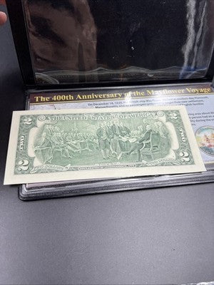 400th Anniversary of the Mayflower Colorized $2 FRN Two Dollar Half Dollar Set B