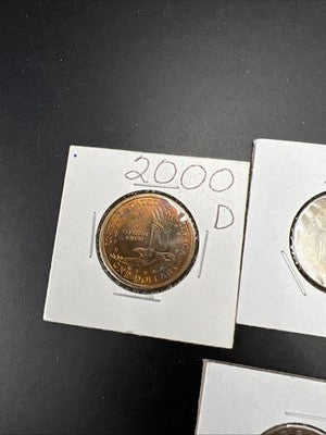 Toner Trio 2x 1979 SBA Susan B Anthony & 2000 D Sacagawea Dollar Coins BU UNC #A