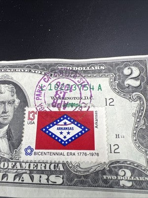 2 Same Block 1976 $2 Bicentennial FRN Canoga Park Canton Station LA VF/XF Circ