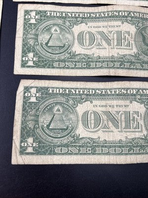 Lot of 10 1957 $1 One Dollar Silver Certificate Blue Seal Notes G / VG #017