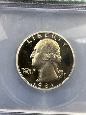 1981 S Washington Clad Proof Quarter Coin PR70 ICG 25c Deep DCAM Type 1 #309