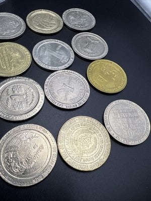 Lot of 20 $1 Casino Dollar Gaming Tokens Metal Circulated Conditions SKU#7538