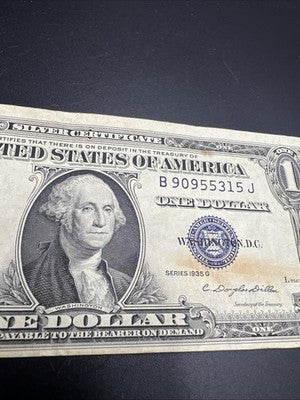 1935 G $1 One Dollar Silver Certificate CH VF Very Fine Circ neat Serial #909