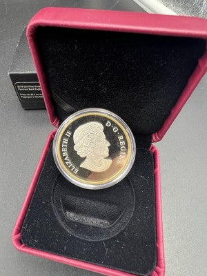 2014 Canada $20 Gilt Perched Bald Eagle Proof 1 oz Silver Coin in RCM Box COA