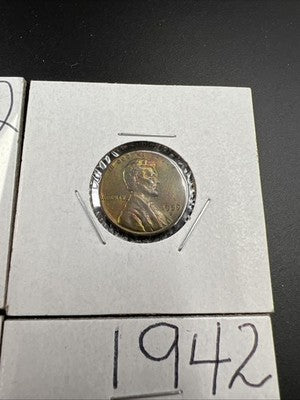 Lot of 4 AU / UNC Toner Lincoln Cent Coins 1942 1992 1958 1959 SK#a