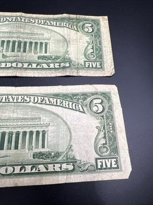 Five Dollar Bill Collector's Lot 1934 1953 $5 US Silver Certificates Very Circ