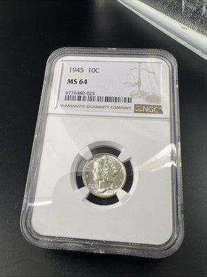 1945 P Mercury Silver Dime Coin NGC MS64 CH BU #025