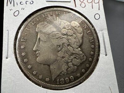 1899 O Micro o $1 Morgan Silver Dollar Coin Fine Circulated