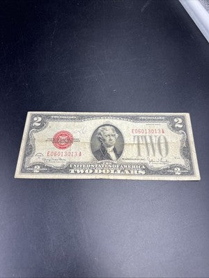 1928 G $2 USN United States Note Red Seal VG Very Good Circ #13