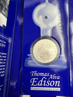 2004 P Thomas Edison Silver Dollar Light Box Coin US Mint Set Gem BU $1 Coin #B